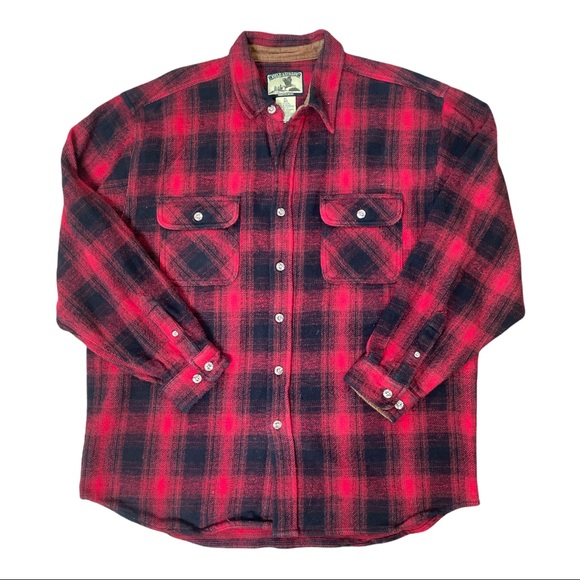 VINTAGE 1990’s FIELD & STREAM CORDUROY TRIMMED PLAID FLANNEL LONG SLEEVE SHIRT - Picture 5 of 12